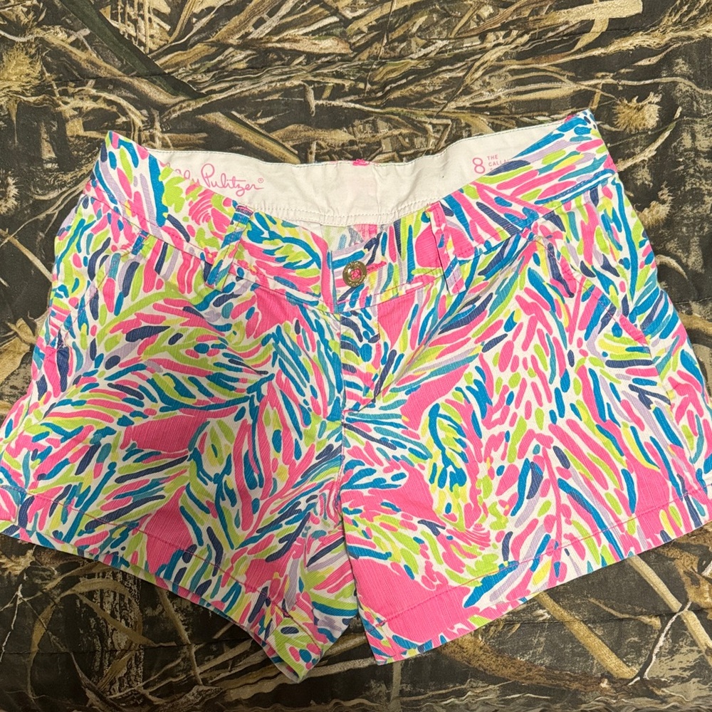 Lilly Pulitzer Pink and Blue Patterned Women Shorts